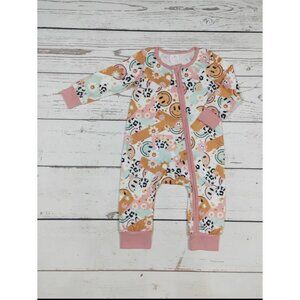 Baby Cheetah Smiley Pink Zip Sleeper: 2T